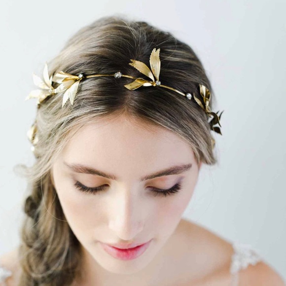 Gold & crystal floral bridal headband from BHLDN - Picture 1 of 8